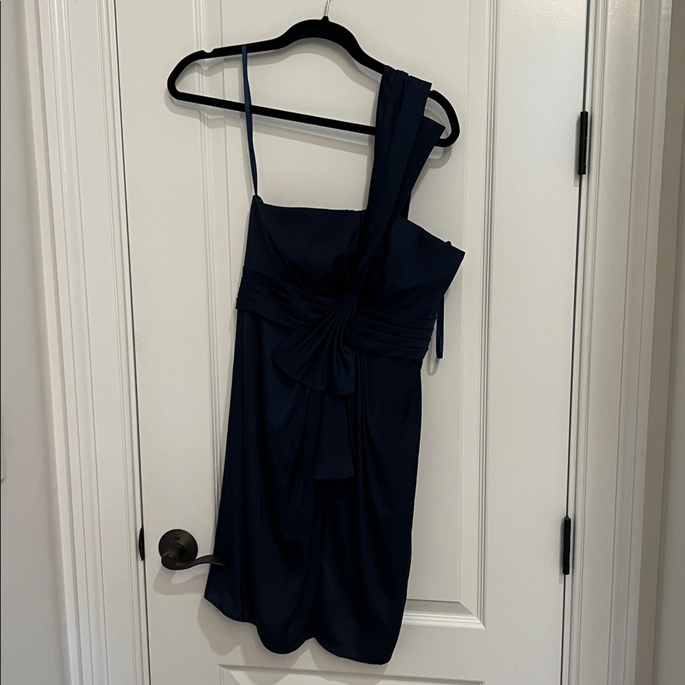 BCBGMaxAzria Navy Blue One-Shoulder Dress